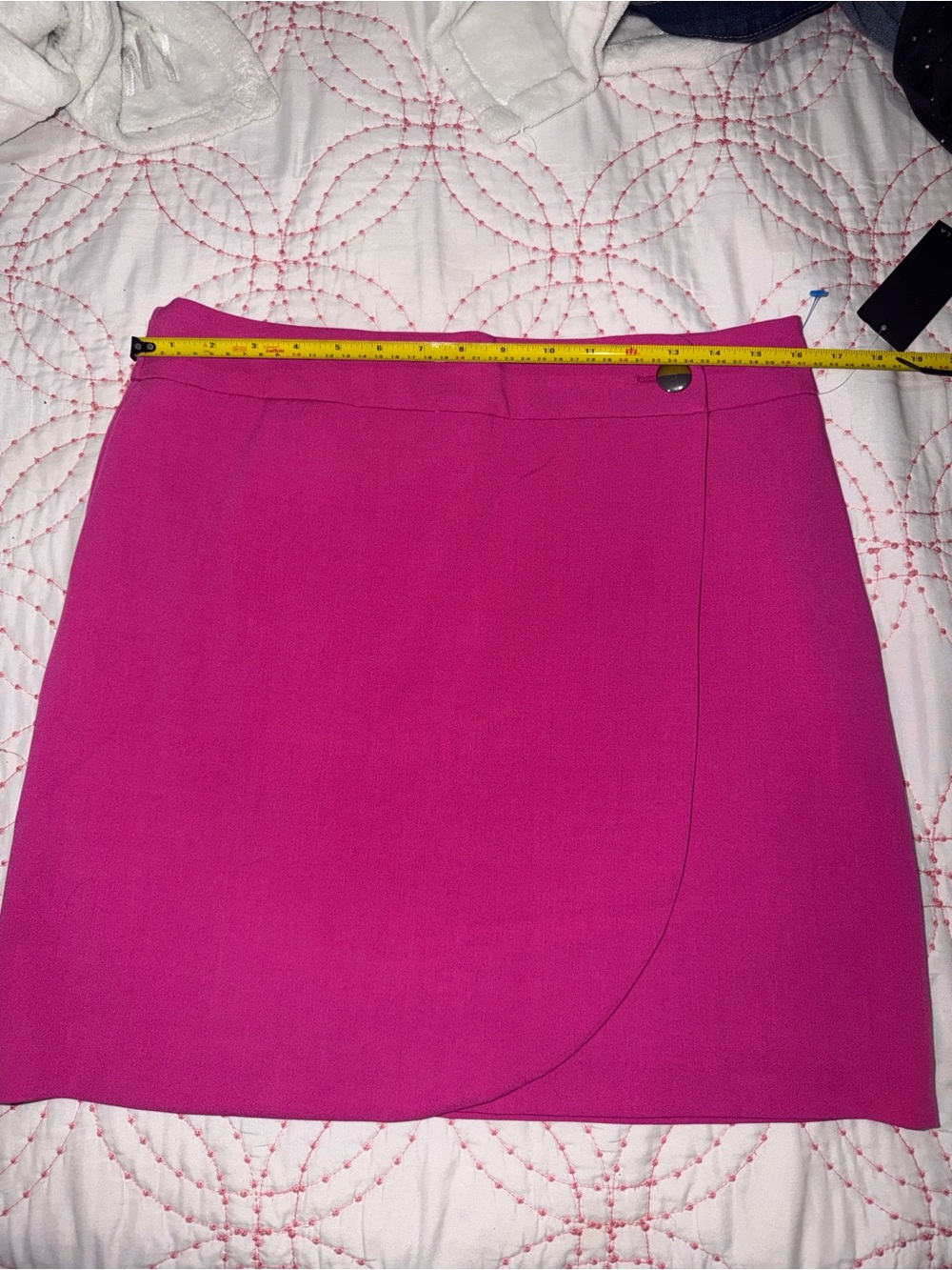 Rafaella Bright Pink Wrap-Style Mini Skirt